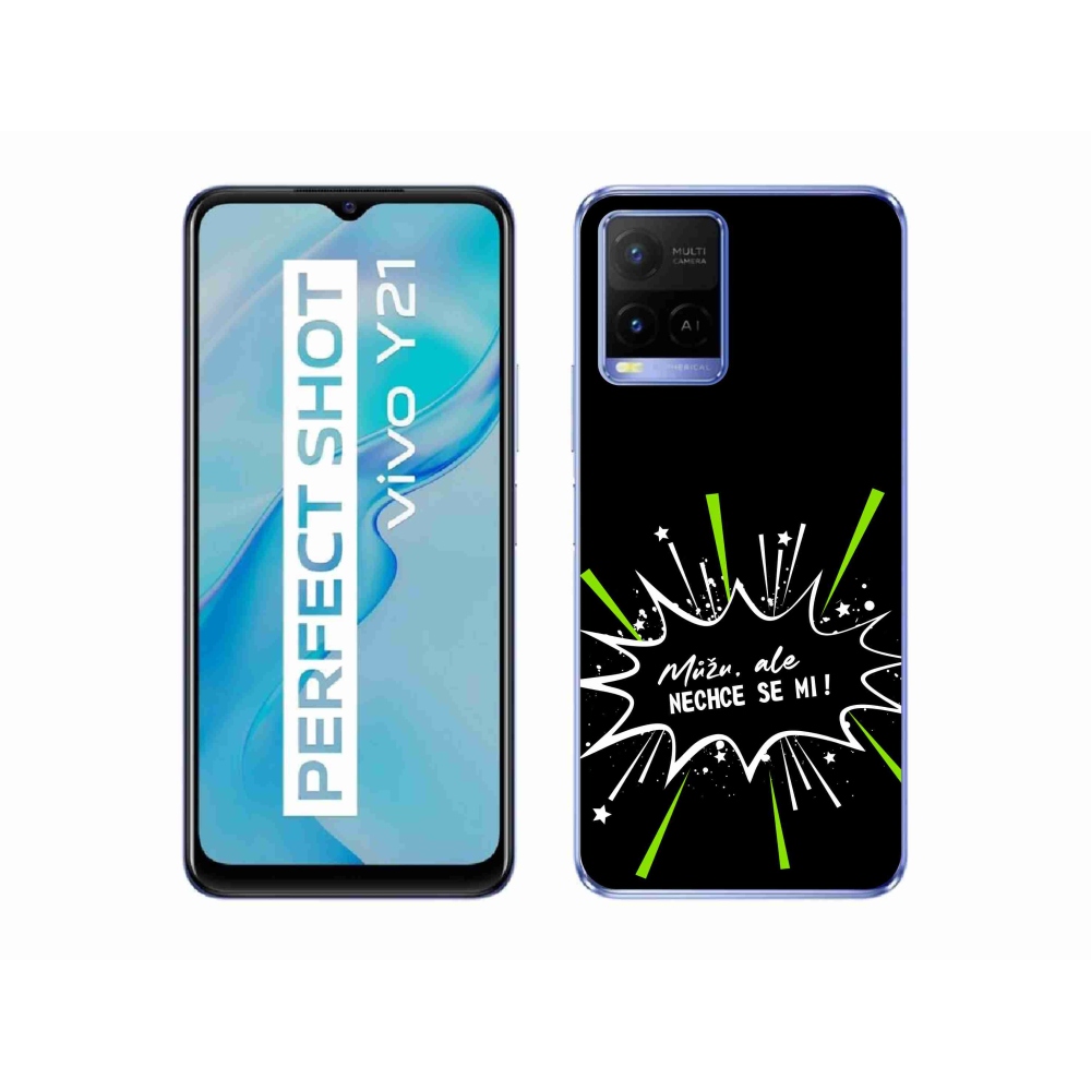 Gél borító mmCase a Vivo Y21/Y21s/Y33s készülékhez - vicces szöveg 11 fekete háttér