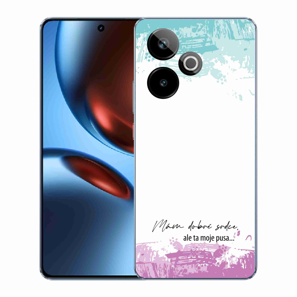 Rugalmas gél tok mmCase képzeletbeli Realme GT 7 5G/GT 7T 5G - vicces szöveg 3 fehér háttérrel