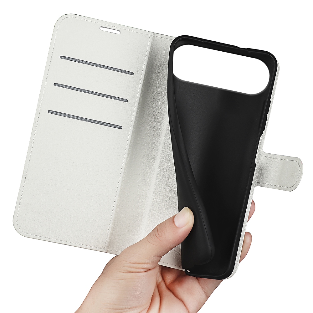 Litchi könyvtáska iPhone 17 Air készülékhez - fehér