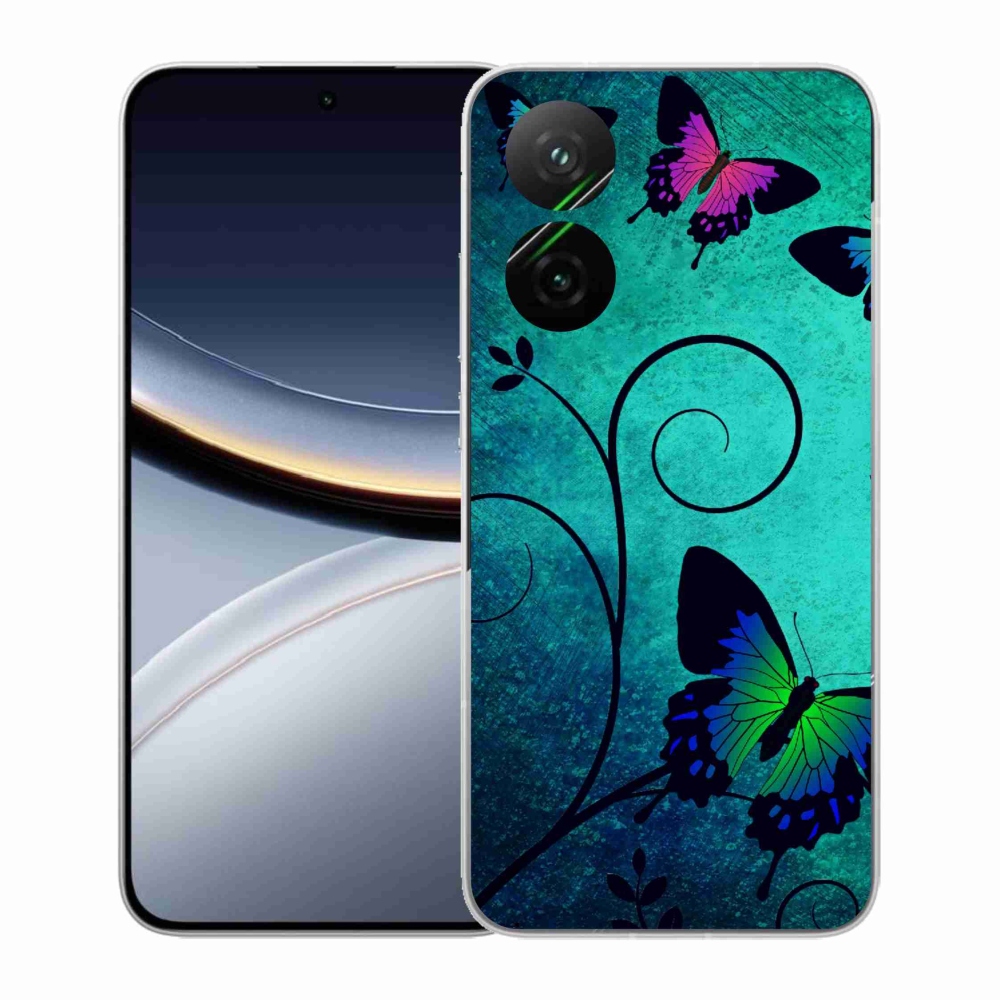 Gél borítás mmCase a Xiaomi Poco F7 5G számára - színes pillangók