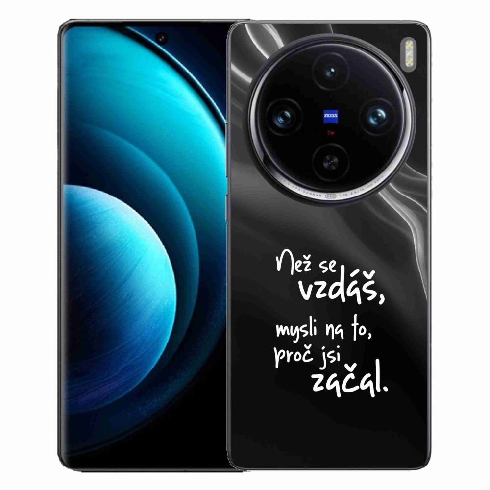 Zselés borítás mmCase a Vivo X100 Pro 5G - Quote 2 fekete háttérrel