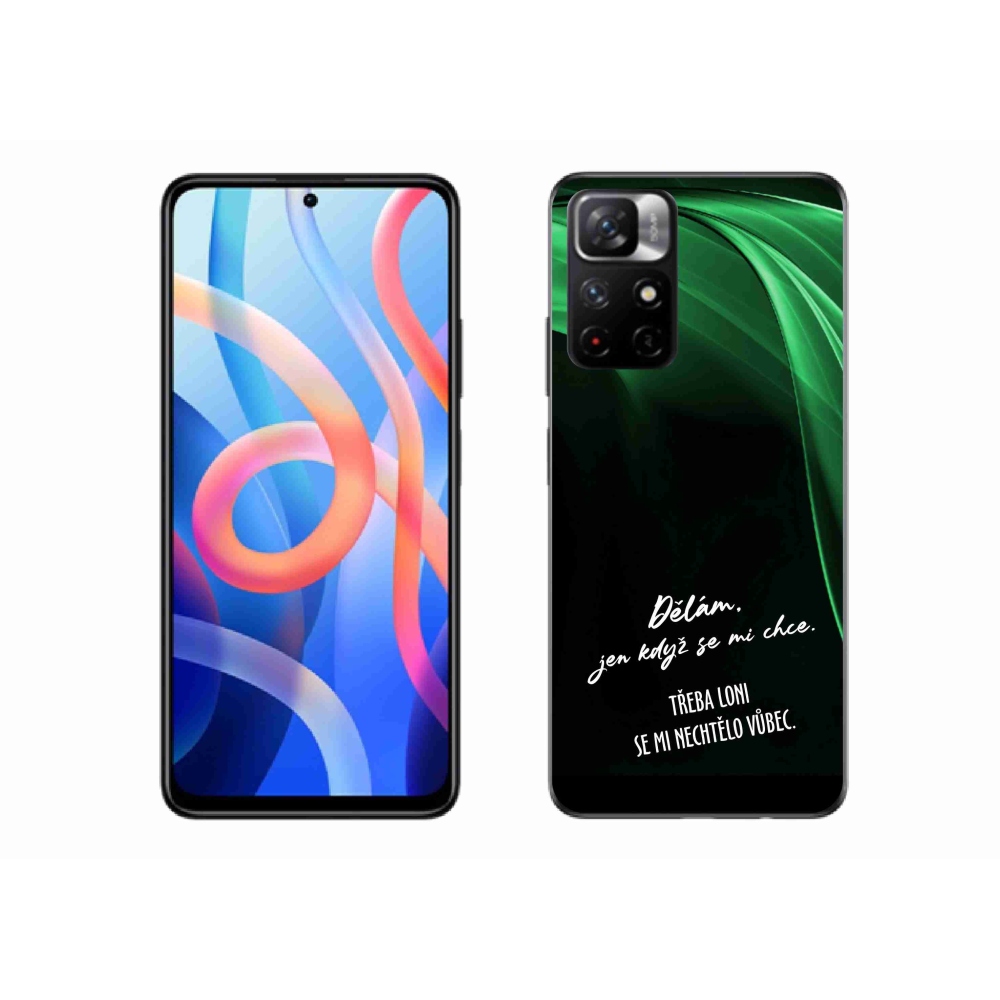 Gél borító mmCase a Xiaomi Redmi Note 11S 5G-hez - vicces szöveg 12 fekete háttérrel