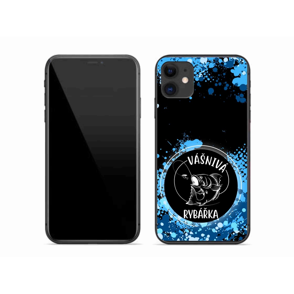 Gél borítás mmCase iPhone 11 készülékhez - szenvedélyes halász fekete háttérrel