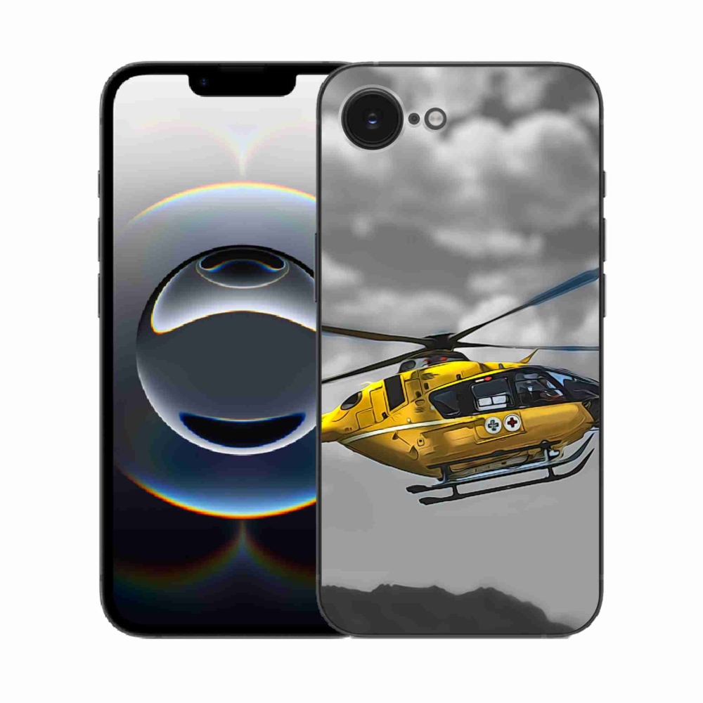 Zselés borítás mmCase iPhone 16e készülékhez - sárga helikopter