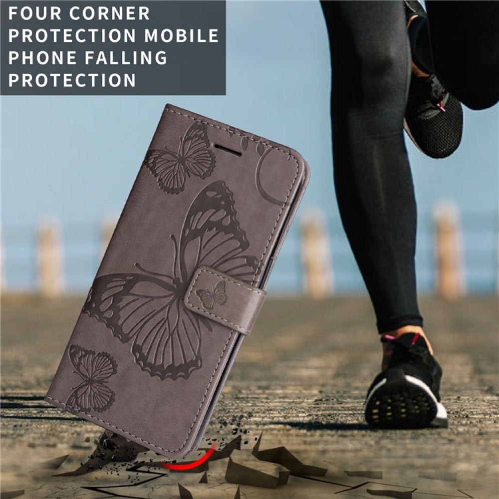 Nagy pillangó könyv tok a Vivo Y29s 5G-hez - szürke