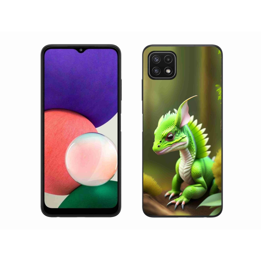 Zselés borítás mmCase Samsung Galaxy A22 5G - zöld sárkányhoz