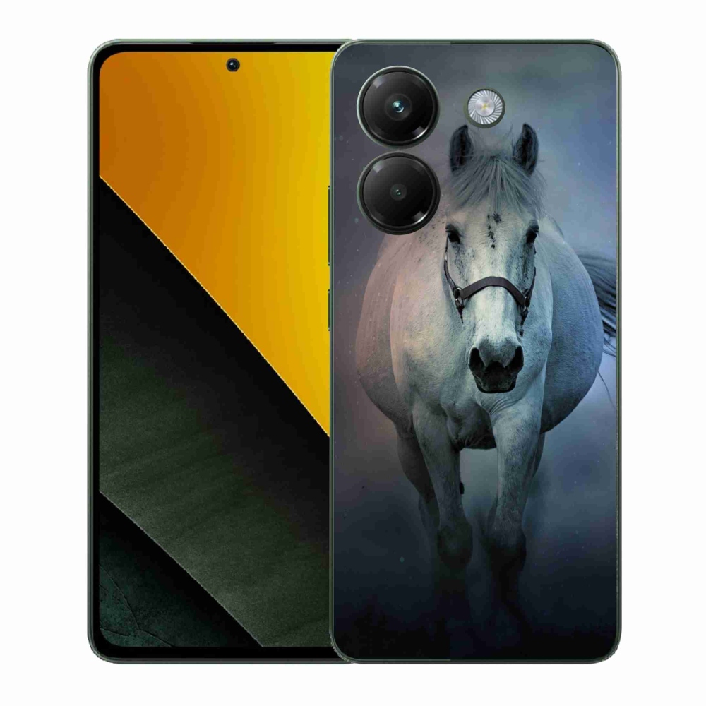 Gél borítás mmCase a Xiaomi Poco M7 Pro 5G számára - futó fehér ló