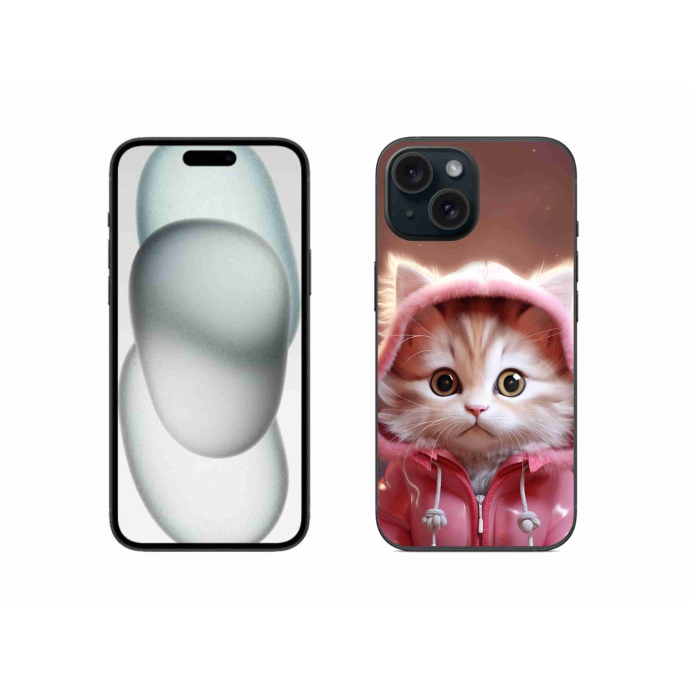 Gél borítás mmCase iPhone 15 készülékhez - aranyos cica 3