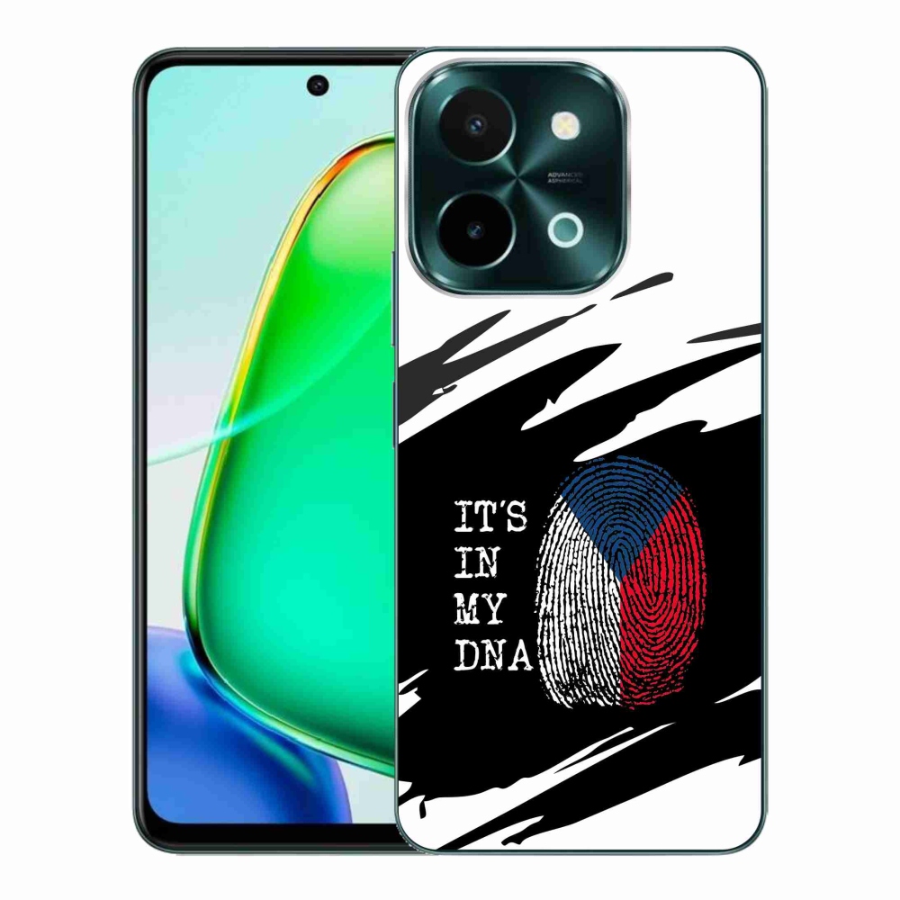Gél borító mmCase a Vivo Y28 - zászló ujjlenyomat fekete és fehér háttérrel
