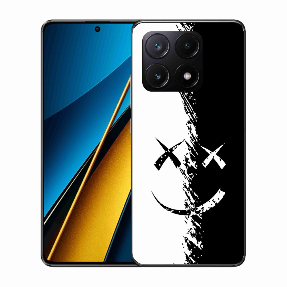 Gél borítás mmCase a Xiaomi Poco X6 Pro 5G számára - fekete-fehér mosolygó