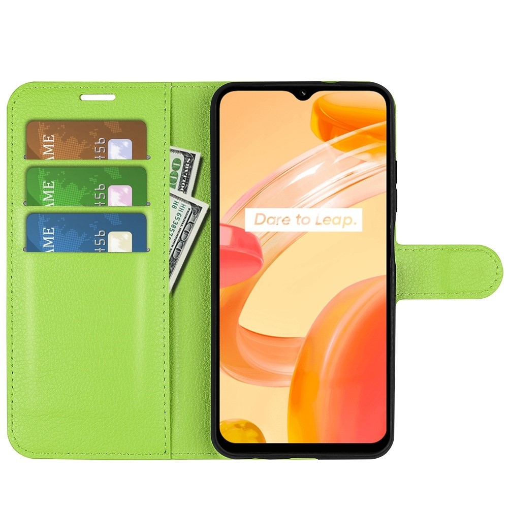 Litchi könyvtáska a Realme C30 készülékhez - zöld