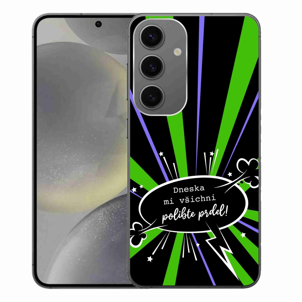 Gél borító mmCase Samsung Galaxy S24+ készülékhez - vicces szöveg 15 fekete háttér