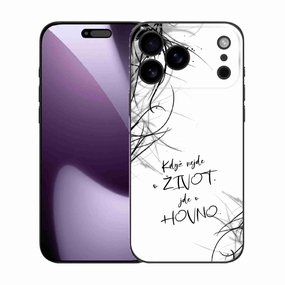 Gél borítás mmCase iPhone 17 Pro Max készülékhez - vicces szöveg 16 fehér háttér