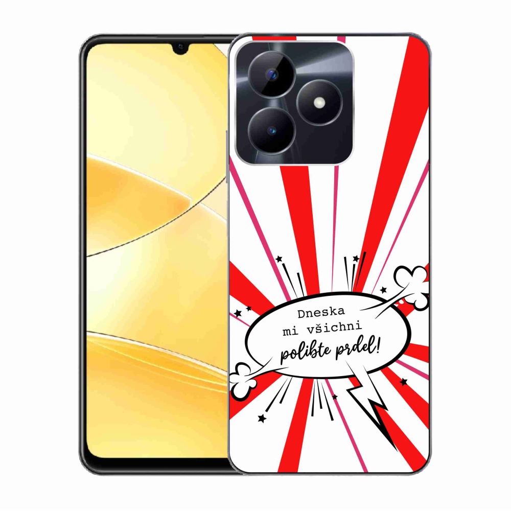 Zselés borító mmCase a Realme C51/C53 készülékhez - vicces szöveg 15 fehér háttér