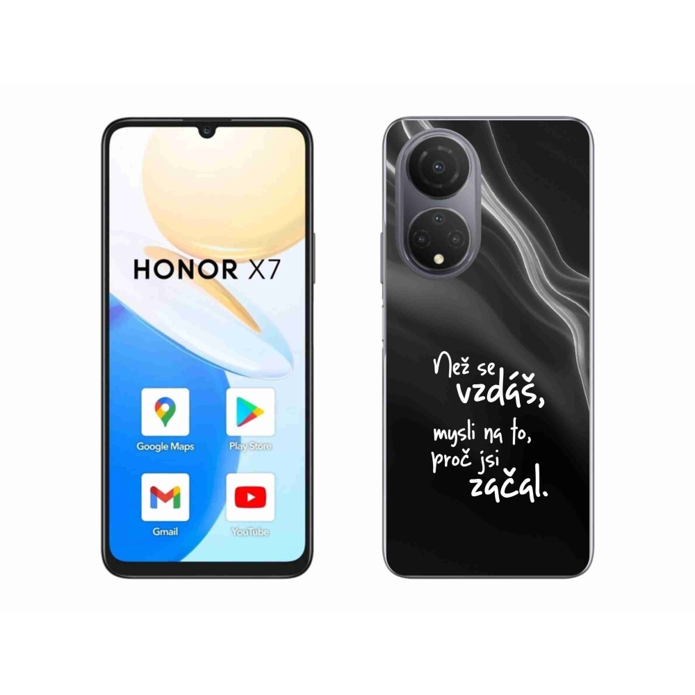 Zselés borítás mmCase a Honor X7 készülékhez - idézet 2 fekete háttér