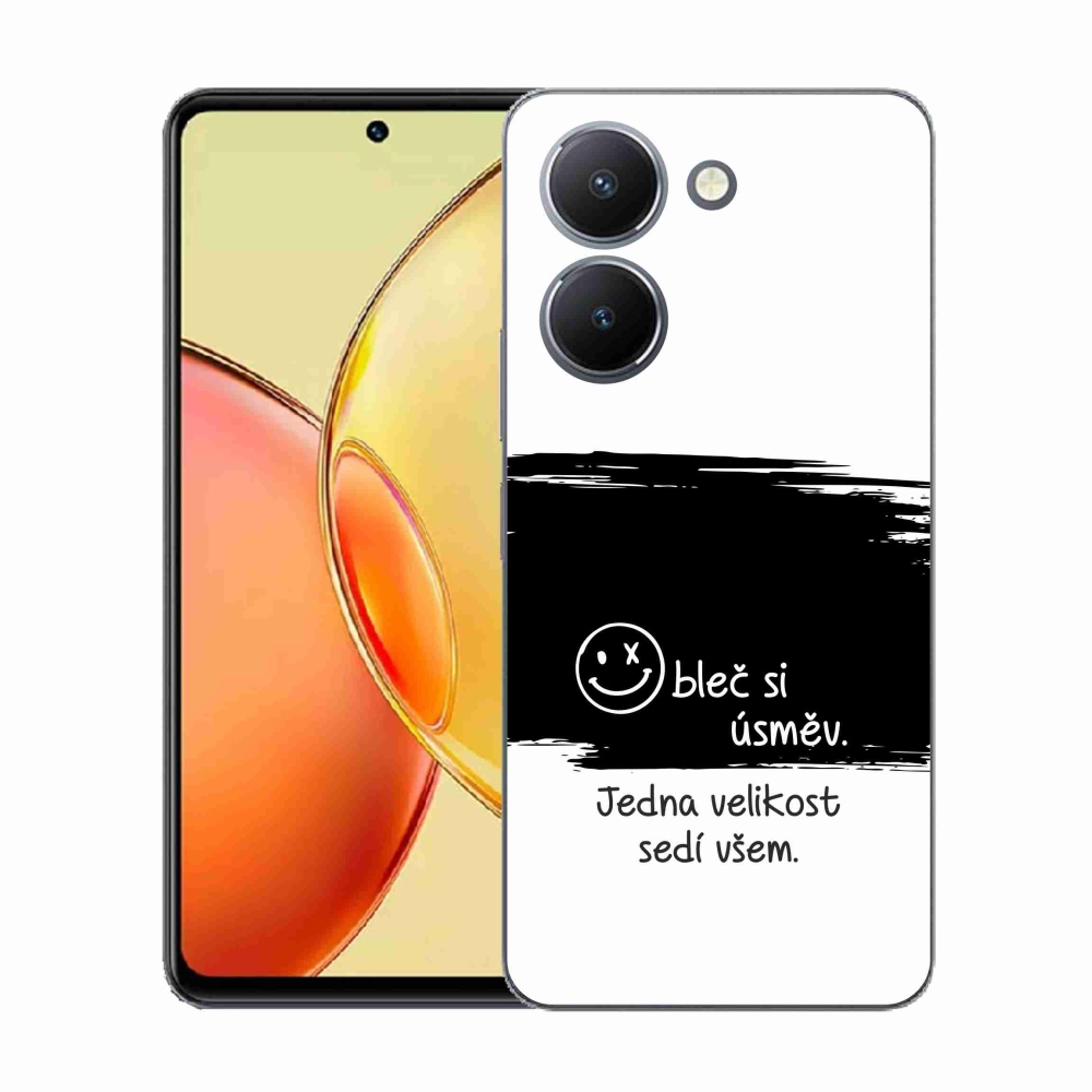 Gél borító mmCase a Vivo Y36-hoz - vicces szöveg 8 fekete-fehér háttérrel