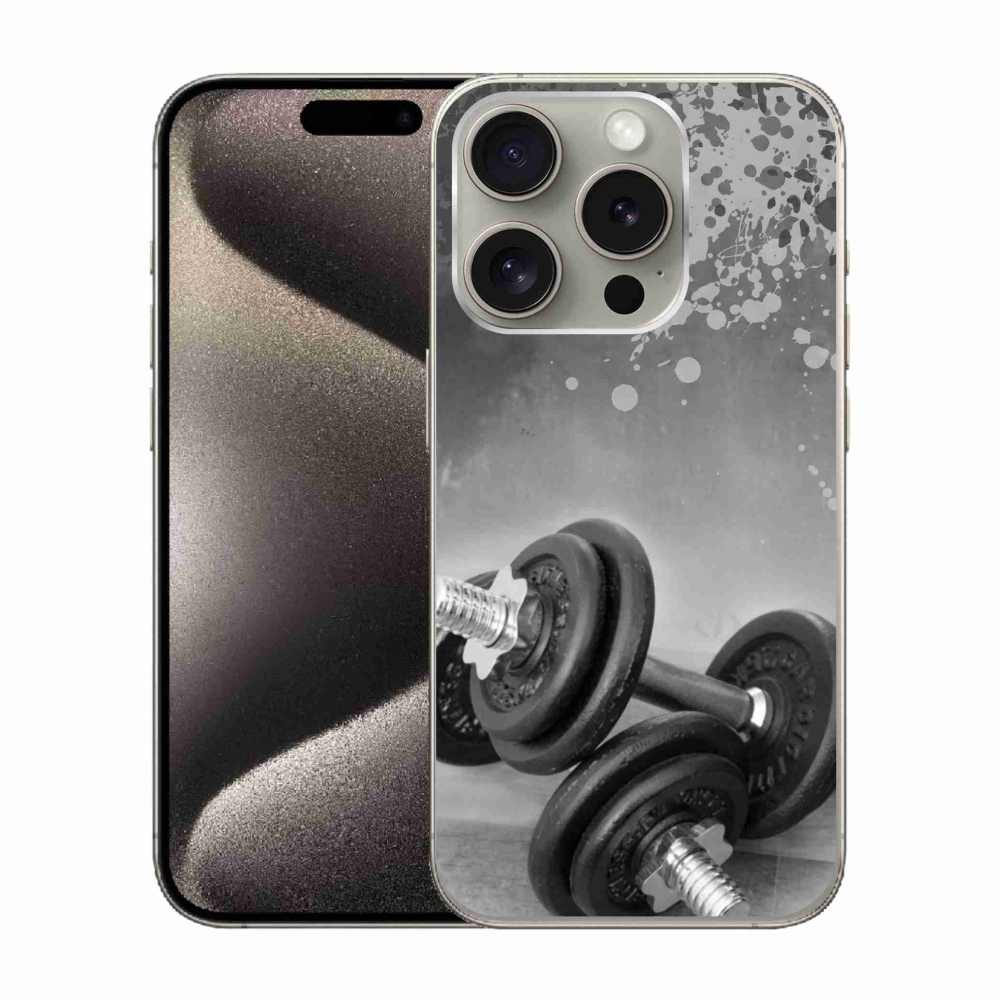 Zselés borítás mmCase iPhone 15 Pro készülékhez - súlyzók 1