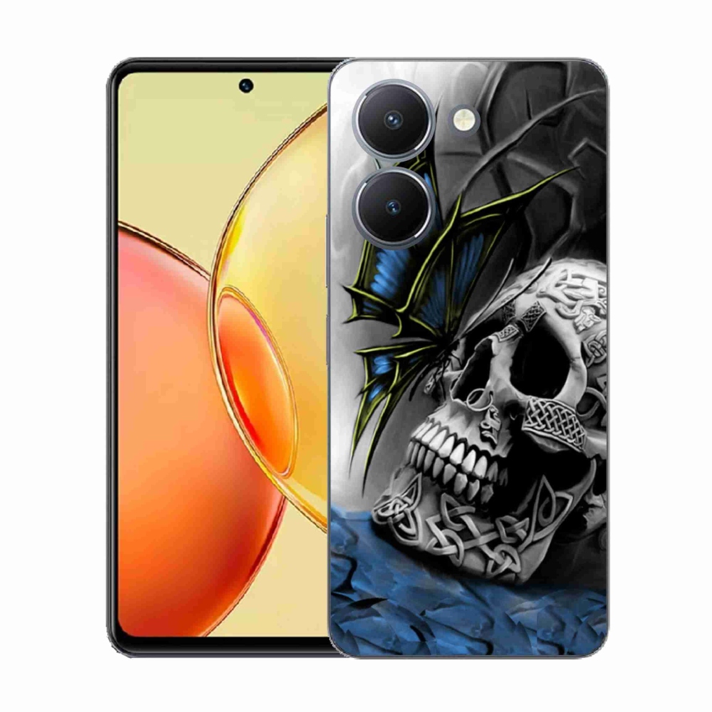 Zselés borítás mmCase a Vivo Y36-hoz - pillangó és koponya