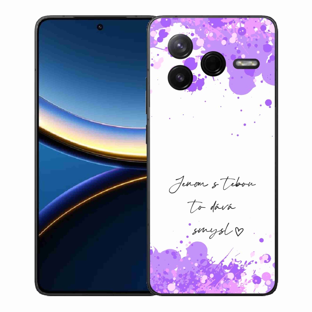 Gél borító mmCase a Xiaomi Poco F7 Pro számára - szerelmes szöveg fehér háttérrel