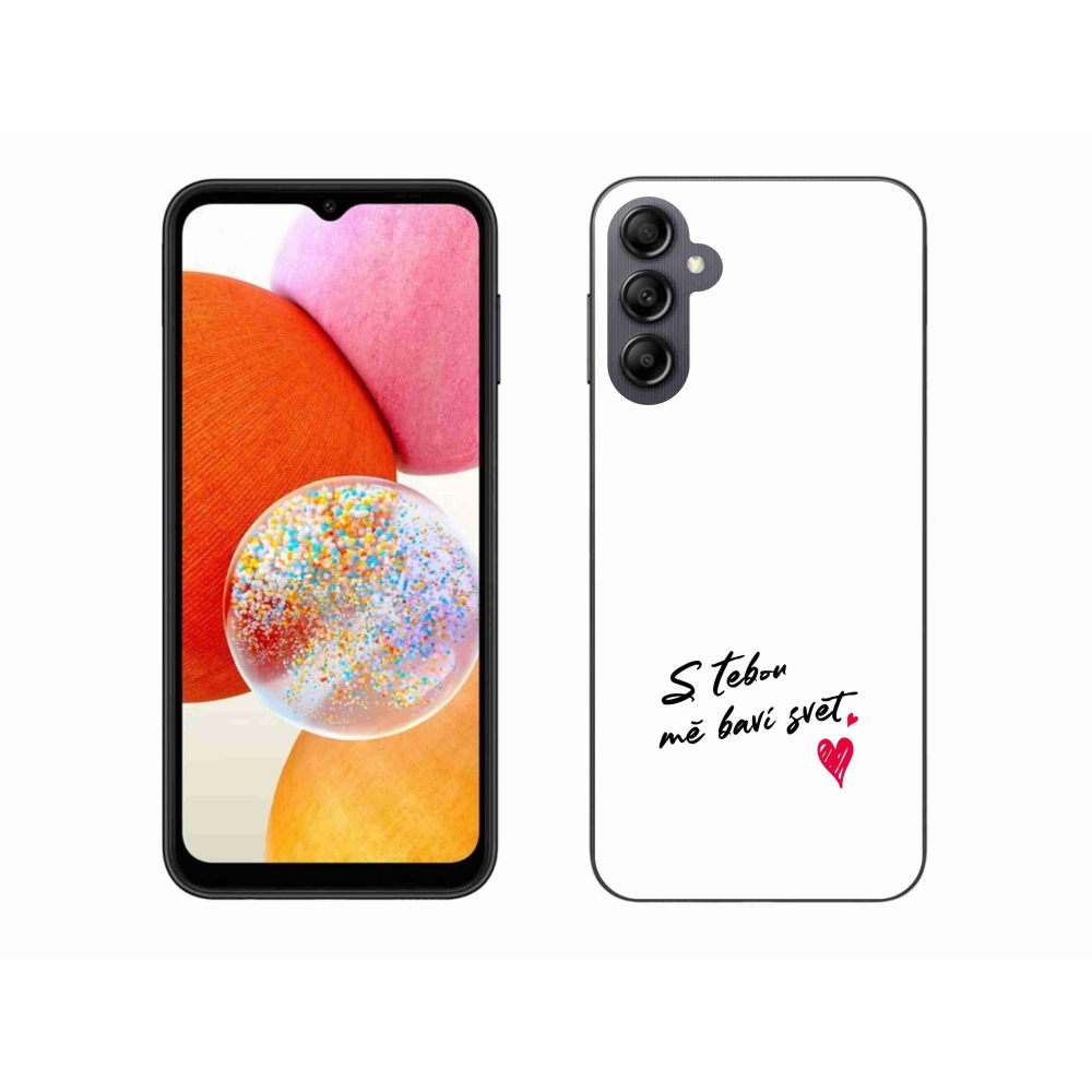 Gél borító mmCase Samsung Galaxy A14 4G/5G - szerelem szöveg 1 fehér háttér