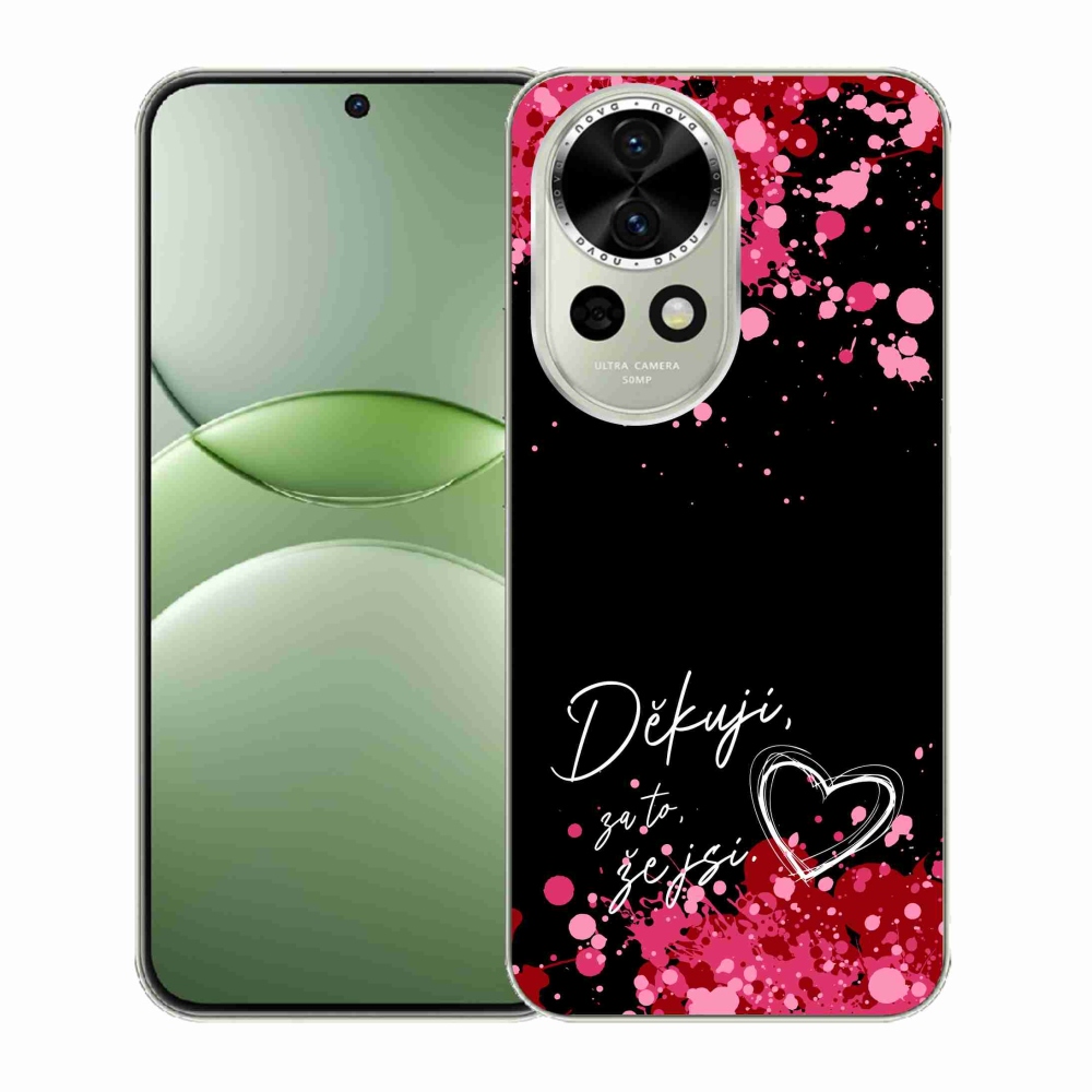 Gél borító mmCase a Huawei Nova 13 5G-n - szerelmes szöveg 2 fekete háttérrel