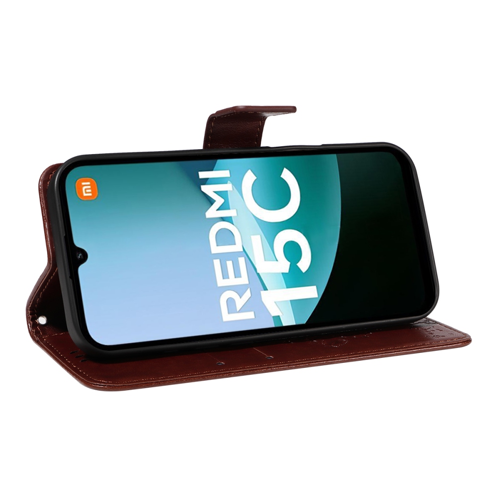 Fák könyve tok Xiaomi Redmi 15C 4G (171mm)/Poco C85 4G (171mm) - barna színben