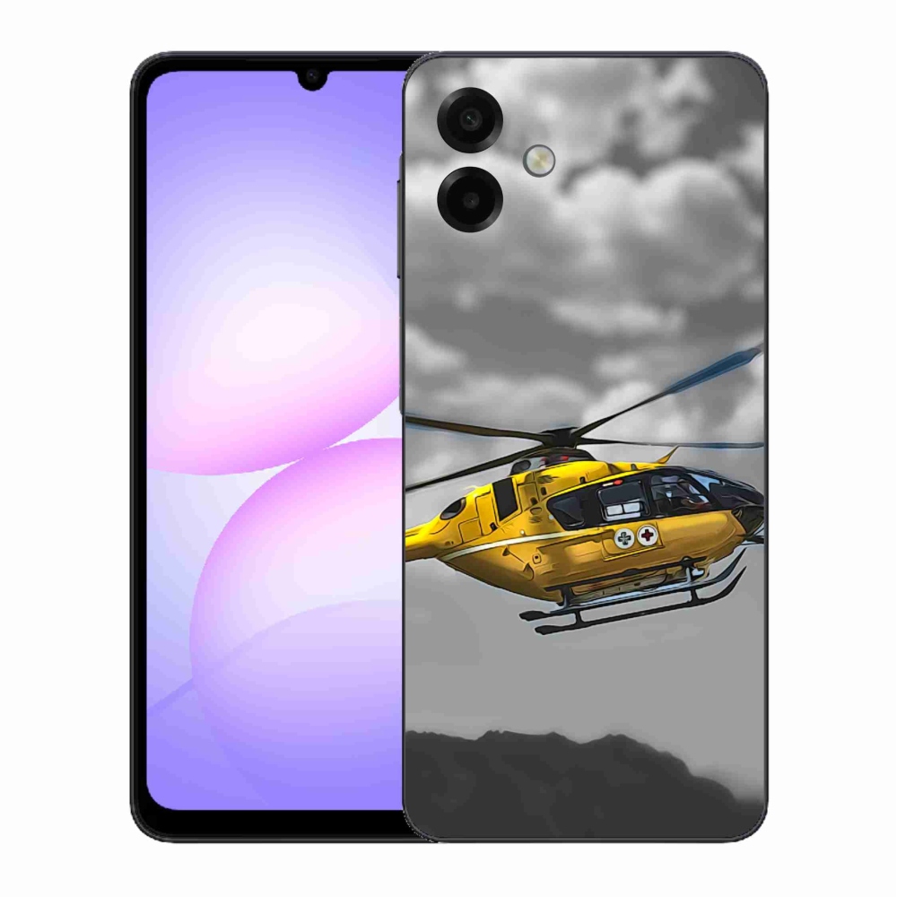 Gél védőhuzat mmCase Samsung Galaxy A07 4G - sárga helikopterhez