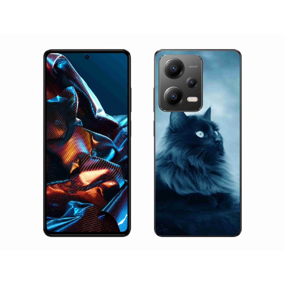 Gél tok mmCase a Xiaomi Redmi Note 12 Pro 5G-hez - fekete macska 1