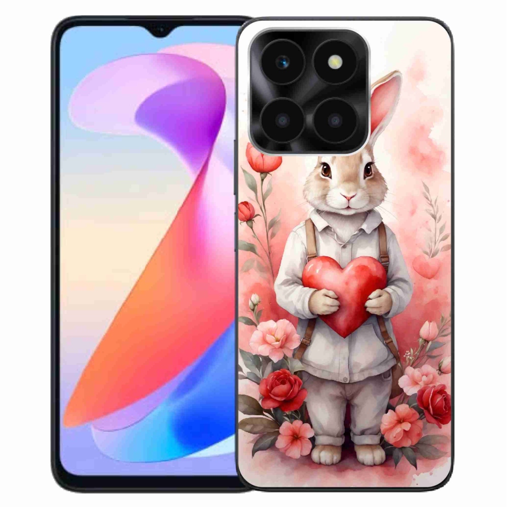 Zselés borítás mmCase a Honor X6a számára - nyúl szívvel