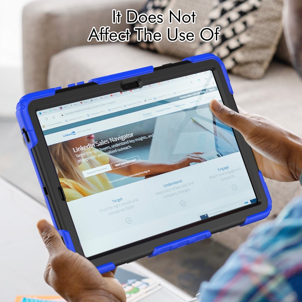 Rúgásálló borítás kézi fogantyúval Samsung Galaxy Tab S9+/Tab S10+ készülékhez - kék