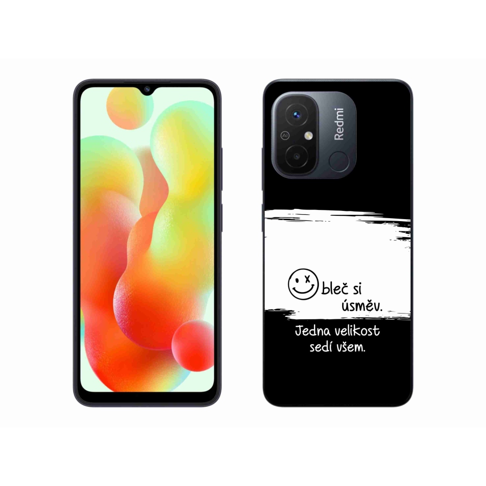 Gél borító mmCase a Xiaomi Redmi 12C-hez - vicces szöveg 8 fehér és fekete háttérrel