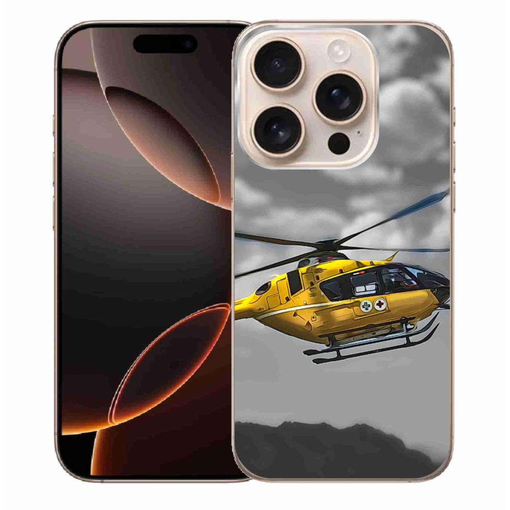 Zselés borítás mmCase iPhone 16 Pro Max készülékhez - sárga helikopter