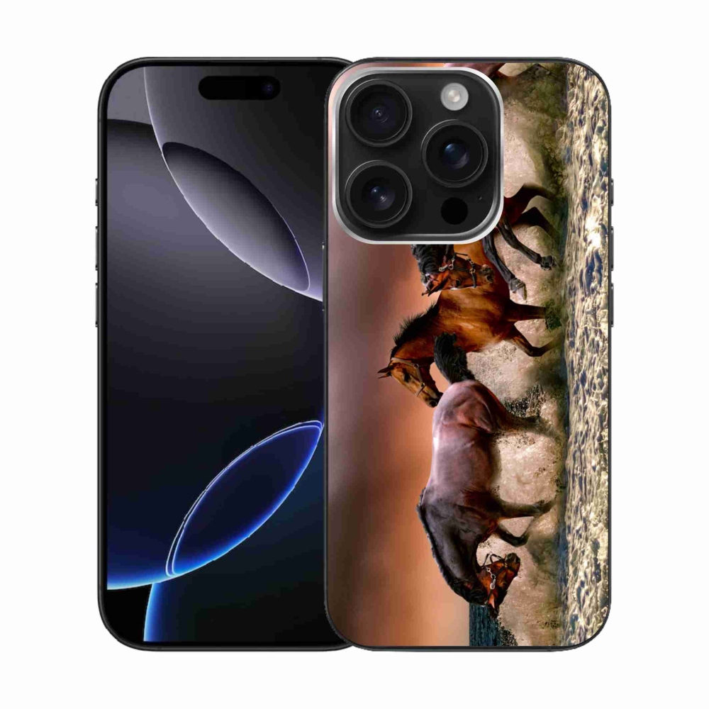 Gél tok mmCase iPhone 16 Pro készülékhez - lovak 1
