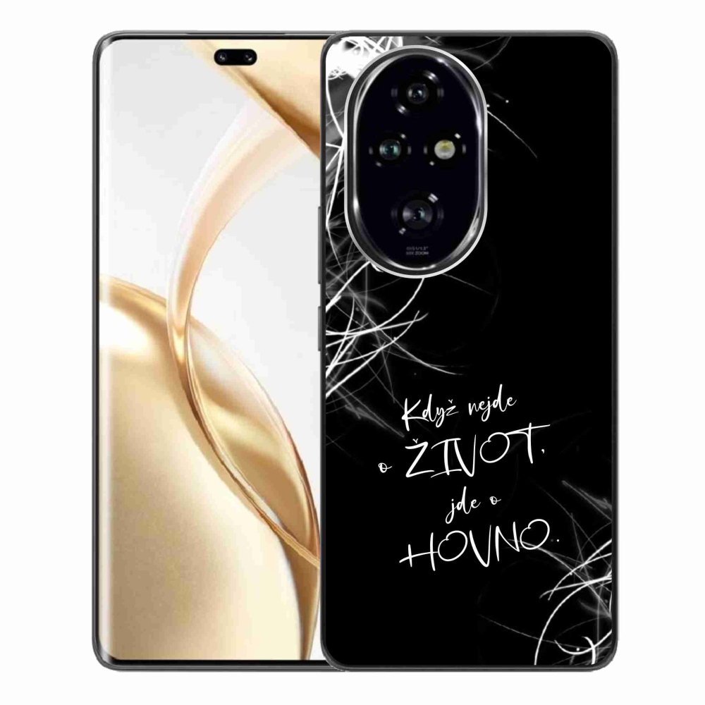 Gél borító mmCase a Honor 200 Pro 5G készülékhez - vicces szöveg 16 fekete háttér
