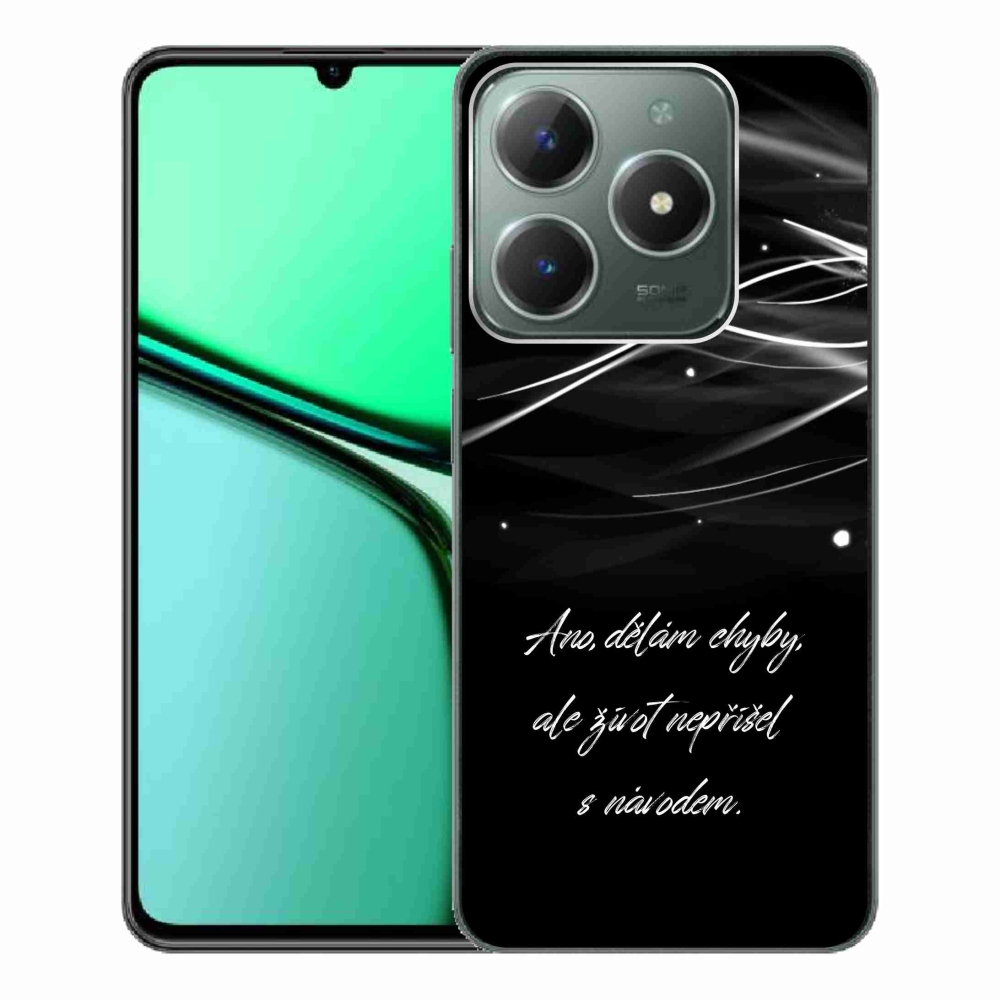 Gél borítás mmCase a Realme C61 készülékre - idézet fekete háttérrel