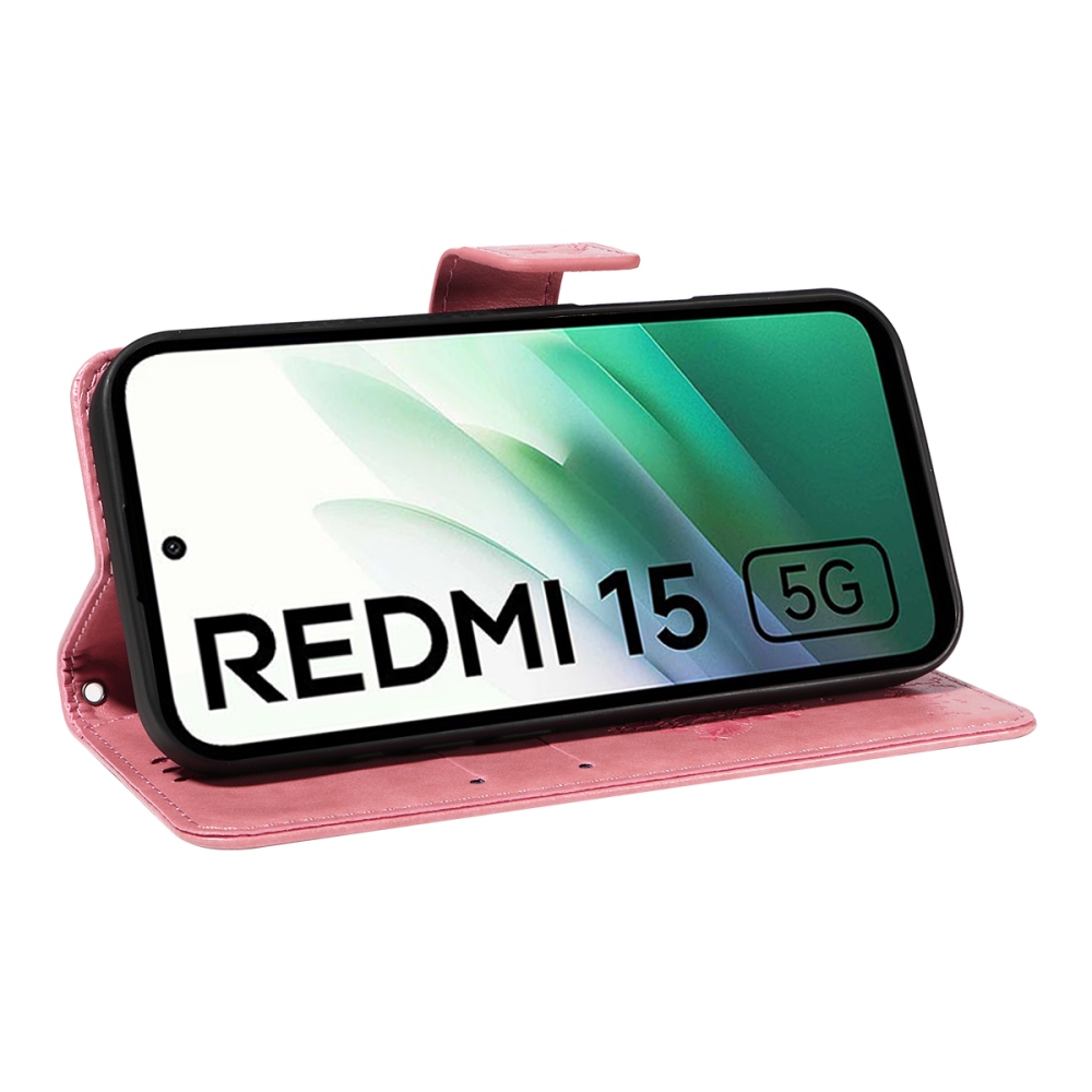 Fák könyve tok Xiaomi Redmi 15 4G (171mm) - rózsaszínű