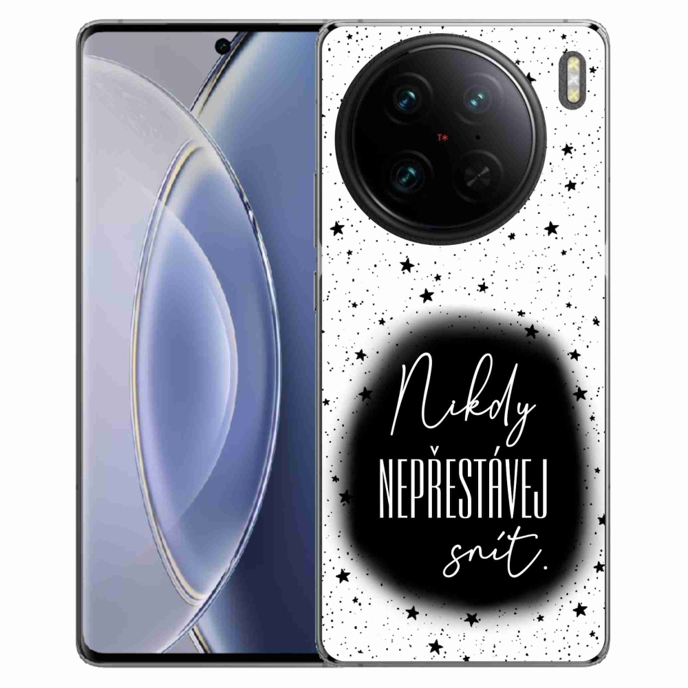 Gel Cover mmCase a Vivo X90 Pro készülékre - Quote 1 fekete-fehér háttér