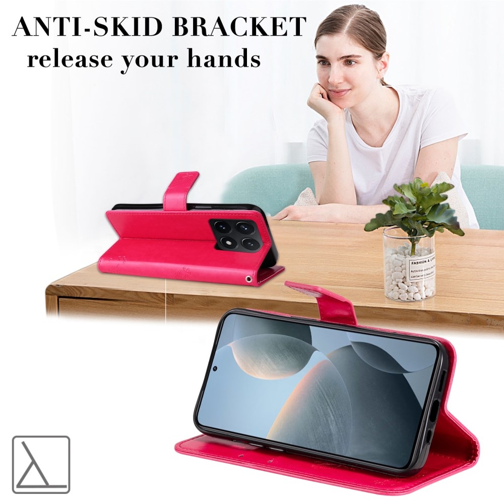 Fák könyv tok Xiaomi 14T - rózsa