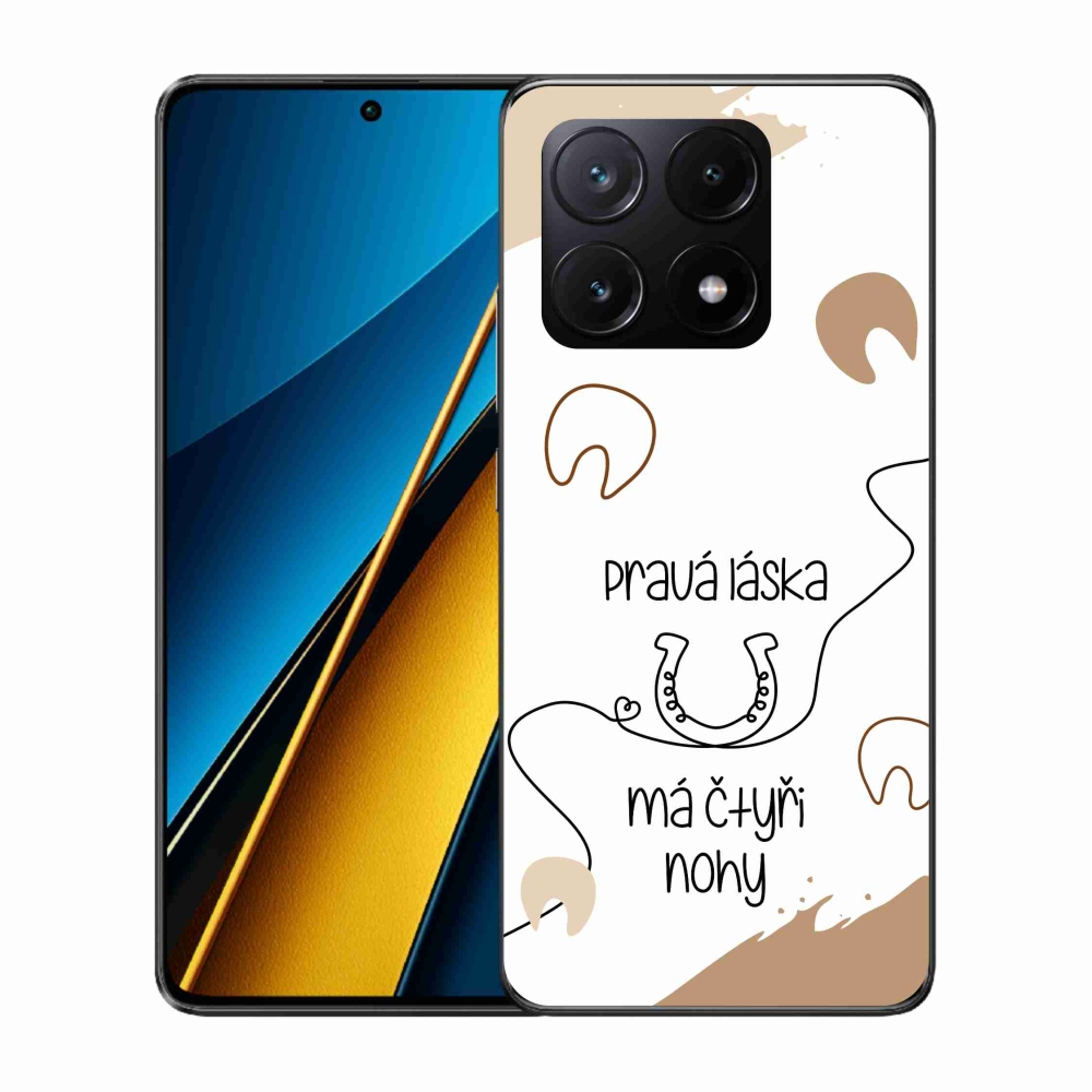 Gél borítás mmCase a Xiaomi Poco X6 Pro 5G számára - ló motívum fehér háttérrel