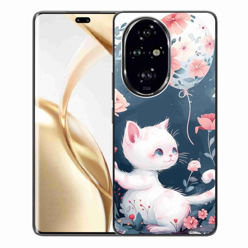 Zselés borítás mmCase a Honor 200 Pro 5G számára - cica lufival