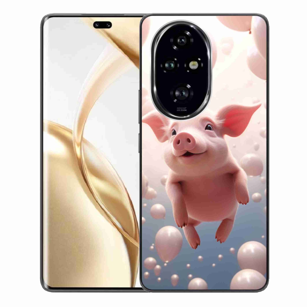 Zselés borítás mmCase a Honor 200 Pro 5G számára - malacka lufikkal