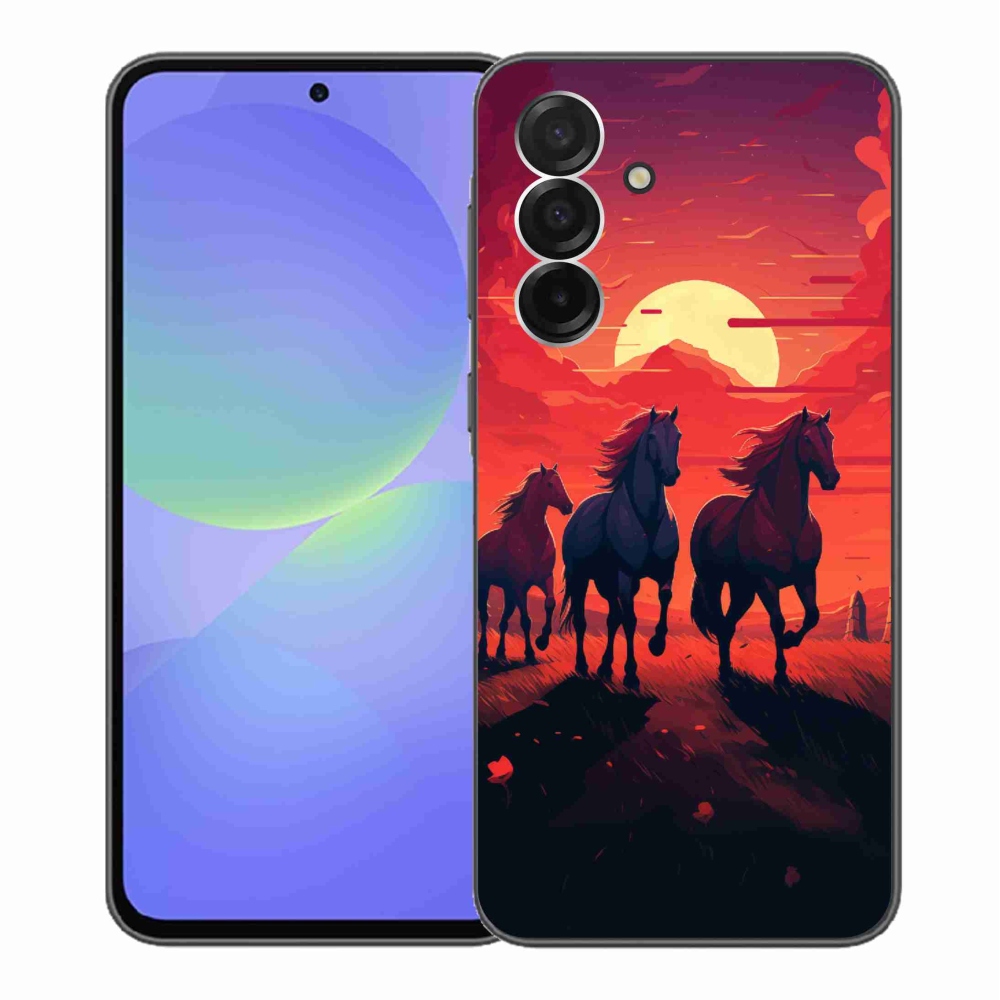 Gél borítás mmCase Samsung Galaxy A36 5G - lovak és naplemente