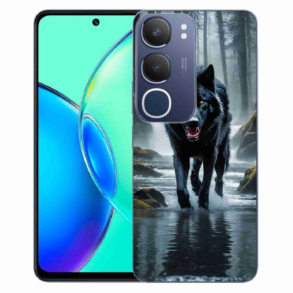 Gél borítás mmCase a Vivo Y19s készülékhez - fekete farkas