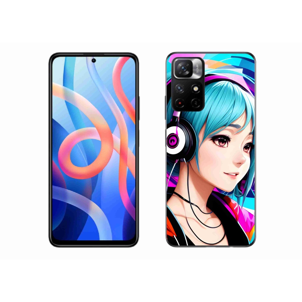 Gél borítás mmCase a Xiaomi Redmi Note 11S 5G - lány fejhallgatóval