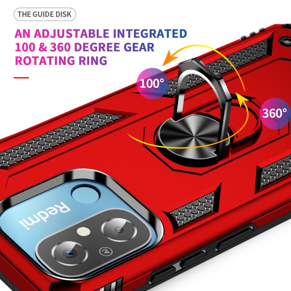 Gyűrűálló borítás Xiaomi Redmi 12C-hez - piros