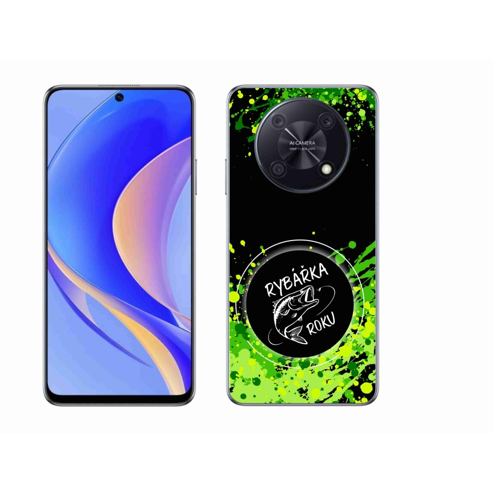 Gél borító mmCase a Huawei Nova Y90-en - az év horgásza fekete háttérrel