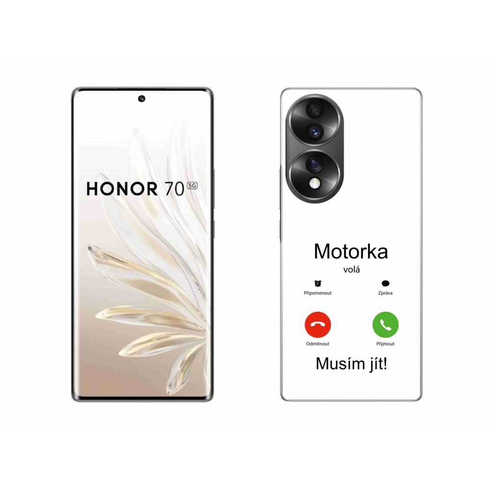 Gél borító mmCase a Honor 70-hez - motoros hívások fehér háttérrel
