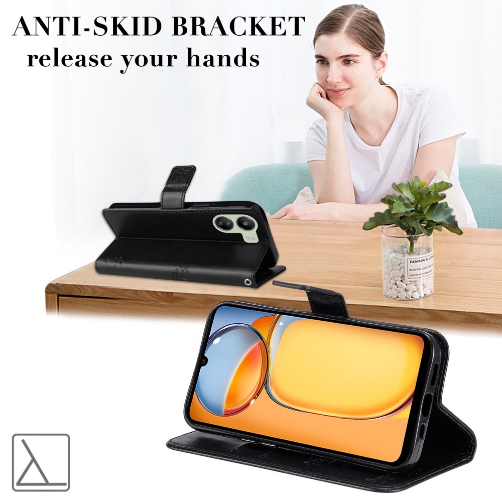 Fák könyvtáska Xiaomi Poco C65/Redmi 13C - fekete