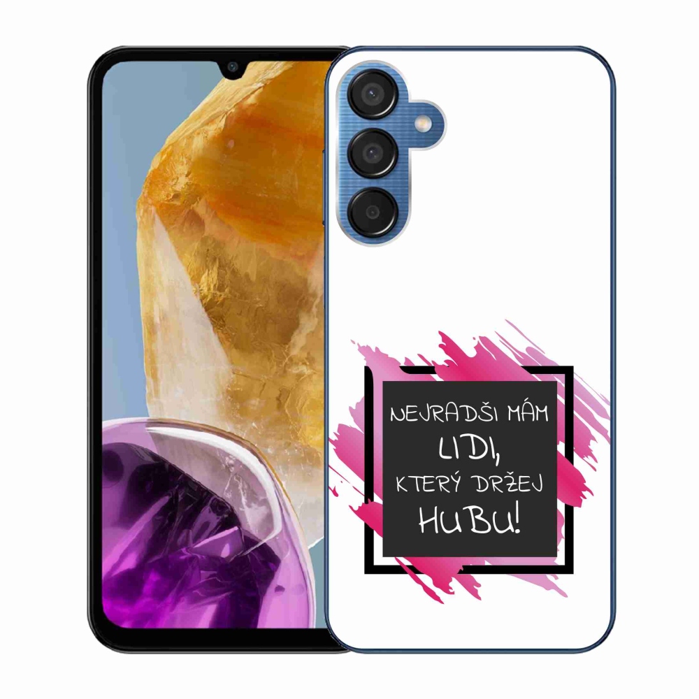 Gél borító mmCase Samsung Galaxy M15 5G - vicces szöveg 7 fekete-fehér háttérrel