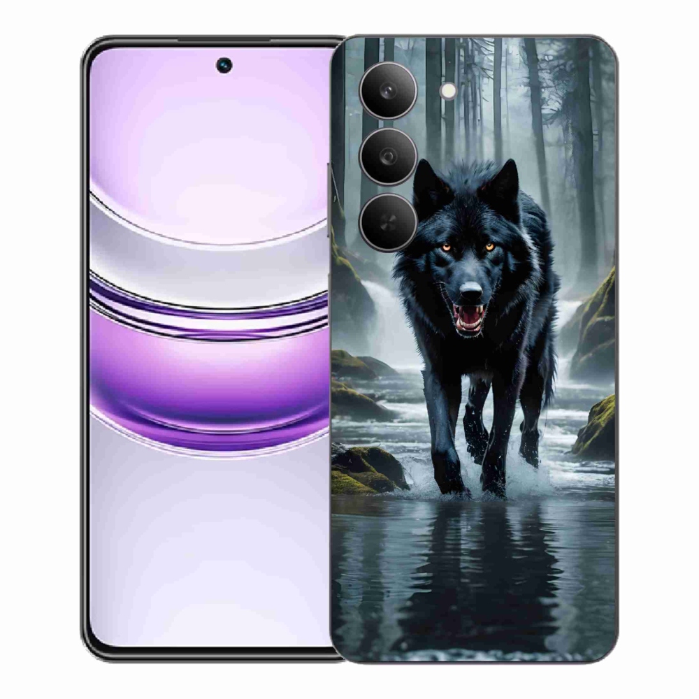 Gél borítás mmCase a Realme 14x 5G készülékhez - fekete farkas